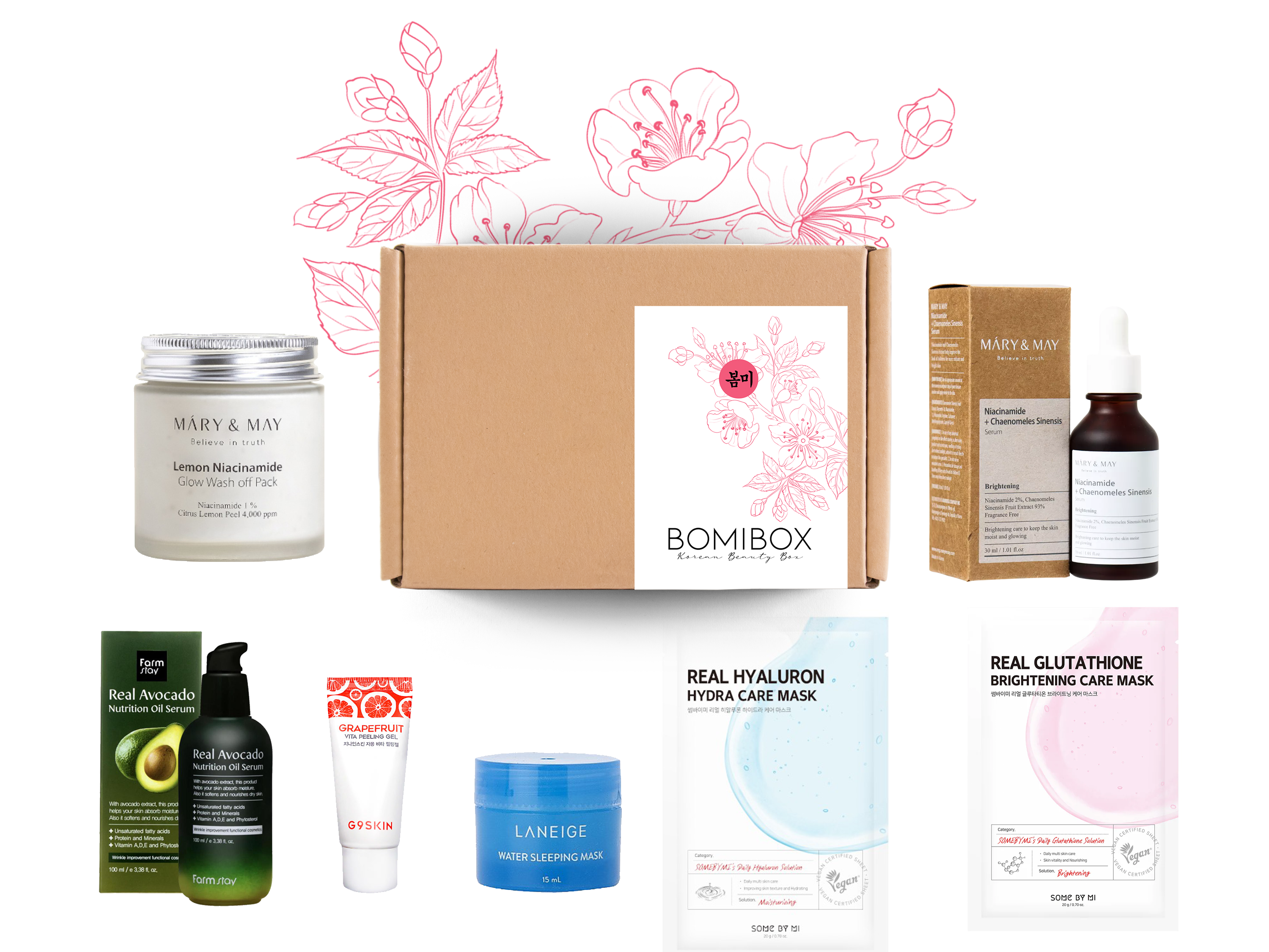 Past Boxes-Bomibox Turning A New Leaf 2022 - Korean Beauty Box Monthly Korean Skincare Subscription