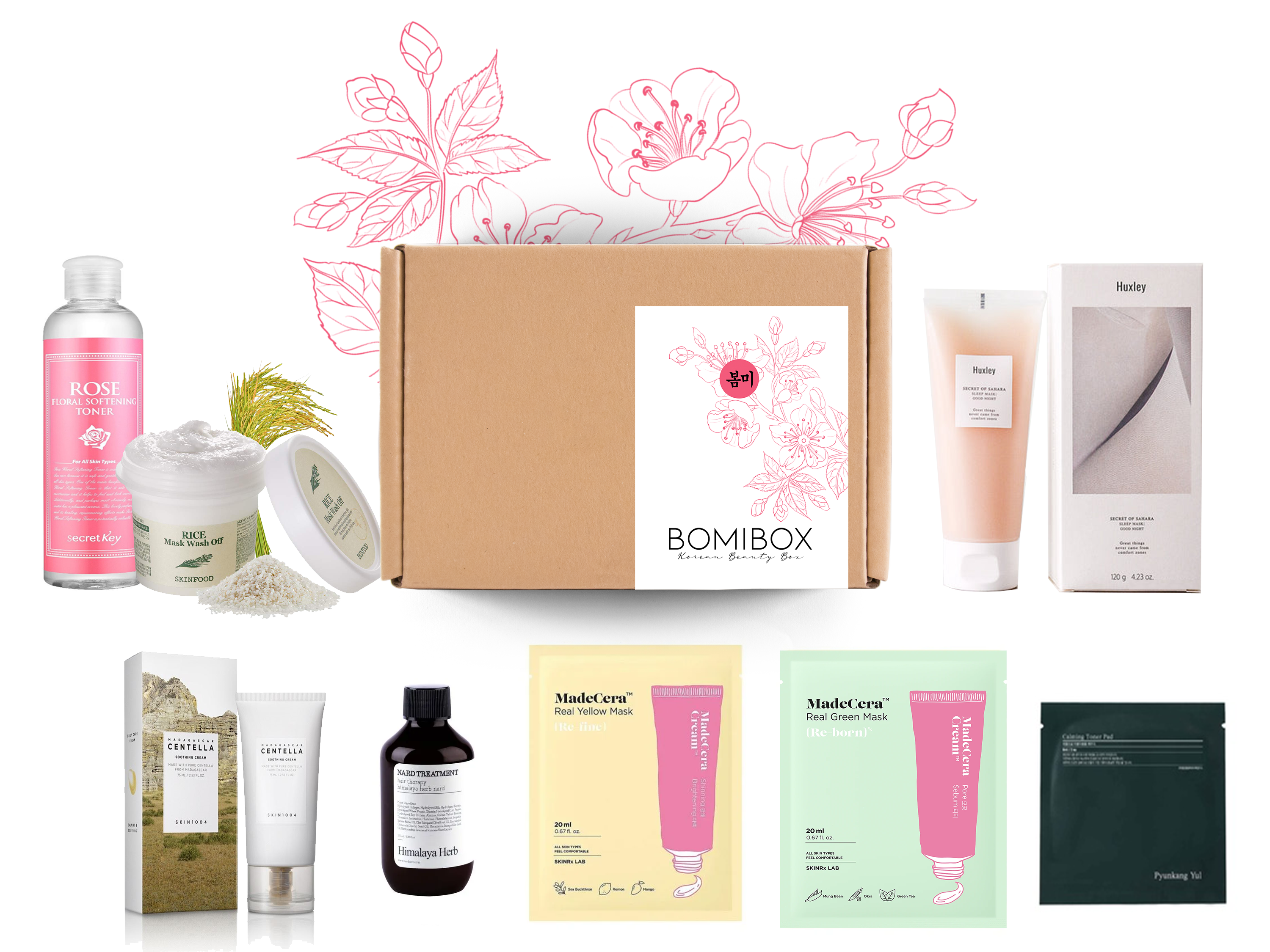 Past Boxes-Bomibox Fresh Start - Korean Beauty Box Monthly Korean Skincare Subscription