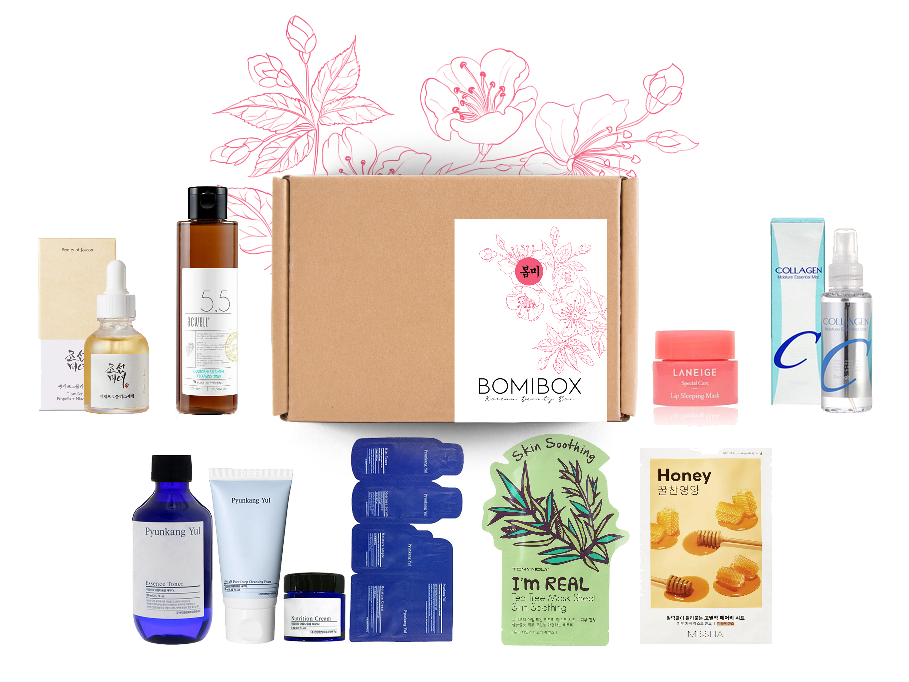 Past Boxes-Bomibox Super Glow 2022 - Korean Beauty Box Monthly Korean Skincare Subscription